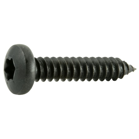 Midwest Fastener Sheet Metal Screw, #14 x 1-1/4 in, Black Steel Pan Head Torx Drive, 12 PK 36908